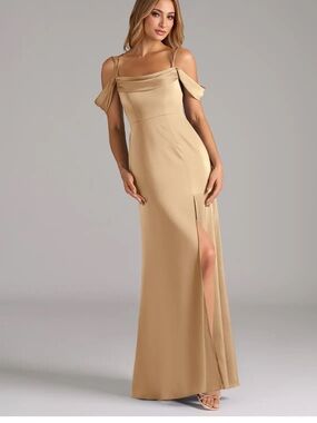 Azazie Callan Maxi formal bridesmaid dress with slit